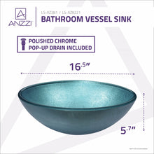 Load image into Gallery viewer, Gardena Series Deco-Glass Vessel Sink in Coral Blue- Anzzi