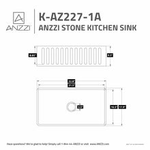 Load image into Gallery viewer, Roine Farmhouse Reversible Apron Front Solid Surface 33 in. Single Basin Kitchen Sink in White- Anzzi