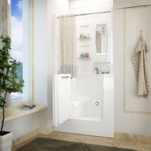 MediTub Walk-In 31 x 40 Right Drain White Soaking Walk-In Bathtub- Meditub