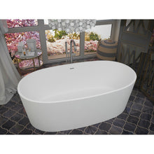 Load image into Gallery viewer, Bellentin 5.1 ft. Solid Surface Center Drain Freestanding Bathtub in Matte White- Anzzi