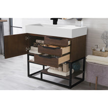 Load image into Gallery viewer, James Martin Columbia 36&quot; Coffee Oak - Matte Black Single Vanity