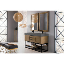Load image into Gallery viewer, James Martin Columbia 59&quot; Latte Oak - Matte Black Double Vanity