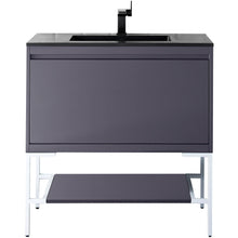 Load image into Gallery viewer, James Martin Milan 35.4&quot; Modern Grey - Glossy White Single Vanity- James Martin