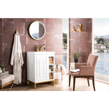 Load image into Gallery viewer, James Martin Alicante&#39; 24&quot; Glossy White-Radiant Gold Single Vanity Cabinet