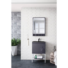 Load image into Gallery viewer, James Martin Milan 23.6&quot; Modern Grey Glossy - Glossy White Single Vanity with Base