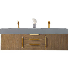 Load image into Gallery viewer, James Martin Mercer Island 59&quot; Latte Oak - Radiant Gold Double Vanity- James Martin