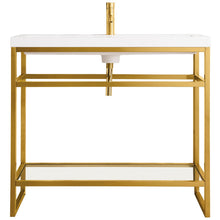 Load image into Gallery viewer, James Martin Boston 39.5&quot; Radiant Gold Stainless Steel Sink Console- James Martin