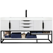 Load image into Gallery viewer, James Martin Columbia 72&quot; Glossy White - Matte Black Single Vanity- James Martin