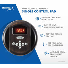 Load image into Gallery viewer, SteamSpa Oasis 9 KW QuickStart Acu-Steam Bath Generator Package with Built-in Auto Drain in Oil Rubbed Bronze- SteamSpa
