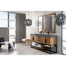 Load image into Gallery viewer, James Martin Columbia 72&quot; Latte Oak - Matte Black Double Vanity