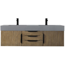 Load image into Gallery viewer, James Martin Mercer Island 59&quot; Latte Oak - Matte Black Double Vanity- James Martin