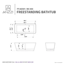 Load image into Gallery viewer, Cenere 4.9 ft. Man-Made Stone Center Drain Freestanding Bathtub in Matte White- Anzzi