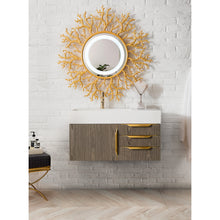 Load image into Gallery viewer, James Martin Mercer Island 36&quot; Ash Gray - Radiant Gold Single Vanity