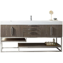 Load image into Gallery viewer, James Martin Columbia 72&quot; Ash Gray - Matte Black Single Vanity- James Martin