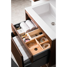 Load image into Gallery viewer, James Martin Milan 23.6&quot; Mid Century Walnut - Brushed Nickel Single Vanity with Base