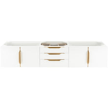 Load image into Gallery viewer, James Martin Mercer Island 72&quot; Glossy White - Radiant Gold Double Vanity- James Martin