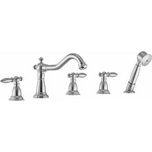 Load image into Gallery viewer, Patriarch 2-Handle Deck-Mount Roman Tub Faucet with Handheld Sprayer in Brushed Nickel- Anzzi