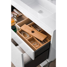 Load image into Gallery viewer, James Martin Milan 35.4&quot; Glossy White - Brushed Nickel Single Vanity