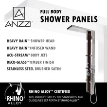 Load image into Gallery viewer, Kiki 59 in. 6-Jetted Shower Panel with Heavy Rain Shower and Spray Wand in Mahogany Deco-Glass- Anzzi