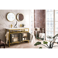 Load image into Gallery viewer, James Martin Boston 47&quot; Stainless Steel Sink Console (Double Basins) with Storage- James Martin