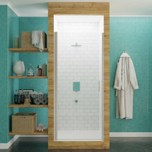 Load image into Gallery viewer, Lancer 23 in. x 72 in. Semi-Frameless Shower Door with TSUNAMI GUARD in Brushed Nickel- Anzzi