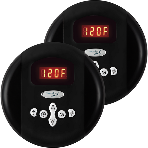 SteamSpa Programmable Dual Control Panels in Matte Black- SteamSpa