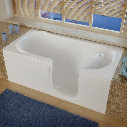 MediTub Step-In 30 x 60 Right Drain White Air Jetted Step-In Bathtub- Meditub