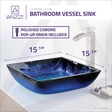 Load image into Gallery viewer, Viace Series Deco-Glass Vessel Sink in Blazing Blue- Anzzi