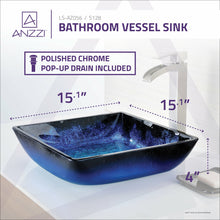 Load image into Gallery viewer, Kuku Series Deco-Glass Vessel Sink in Blazing Blue- Anzzi