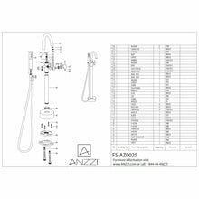 Load image into Gallery viewer, Coral Series 2-Handle Freestanding Claw Foot Tub Faucet with Hand Shower in Brushed Nickel- Anzzi