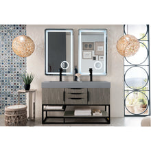 Load image into Gallery viewer, James Martin Columbia 59&quot; Ash Gray - Matte Black Double Vanity