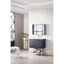 Load image into Gallery viewer, James Martin Milan 31.5&quot; Modern Grey - Glossy White Single Vanity with Base