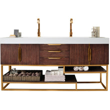 Load image into Gallery viewer, James Martin Columbia 72&quot; Coffee Oak - Radiant Gold Double Vanity- James Martin