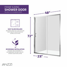 Load image into Gallery viewer, Halberd 48 in. x 72 in. Framed Shower Door with TSUNAMI GUARD in Polished Chrome- Anzzi