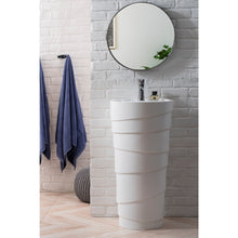 Load image into Gallery viewer, James Martin Quebec 17.5&quot; Solid Surface Pedestal Sink