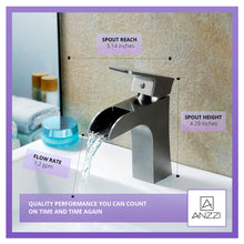 Load image into Gallery viewer, Forza Series Single Hole Single-Handle Low-Arc Bathroom Faucet in Brushed Nickel- Anzzi