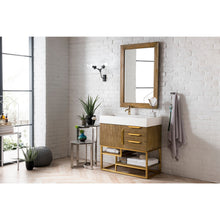 Load image into Gallery viewer, James Martin Columbia 36&quot; Latte Oak - Radiant Gold Single Vanity