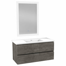 Load image into Gallery viewer, 39 in W x 20 in H x 18 in D Bath Vanity in Rich Grey with Cultured Marble Vanity Top in White with White Basin &amp; Mirror- Anzzi
