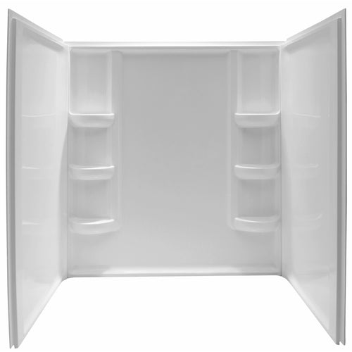Vasu 60 in. x 36 in. x 60 in. 3-piece DIY Friendly Alcove Shower Surround in White- Anzzi