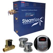 Load image into Gallery viewer, SteamSpa Oasis 12 KW QuickStart Acu-Steam Bath Generator Package with Built-in Auto Drain in Brushed Nickel- SteamSpa