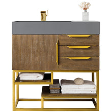 Load image into Gallery viewer, James Martin Columbia 36&quot; Latte Oak - Radiant Gold Single Vanity- James Martin
