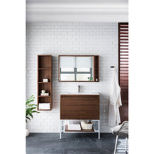 Load image into Gallery viewer, James Martin Milan 31.5&quot; Mid Century Walnut - Glossy White Single Vanity with Base