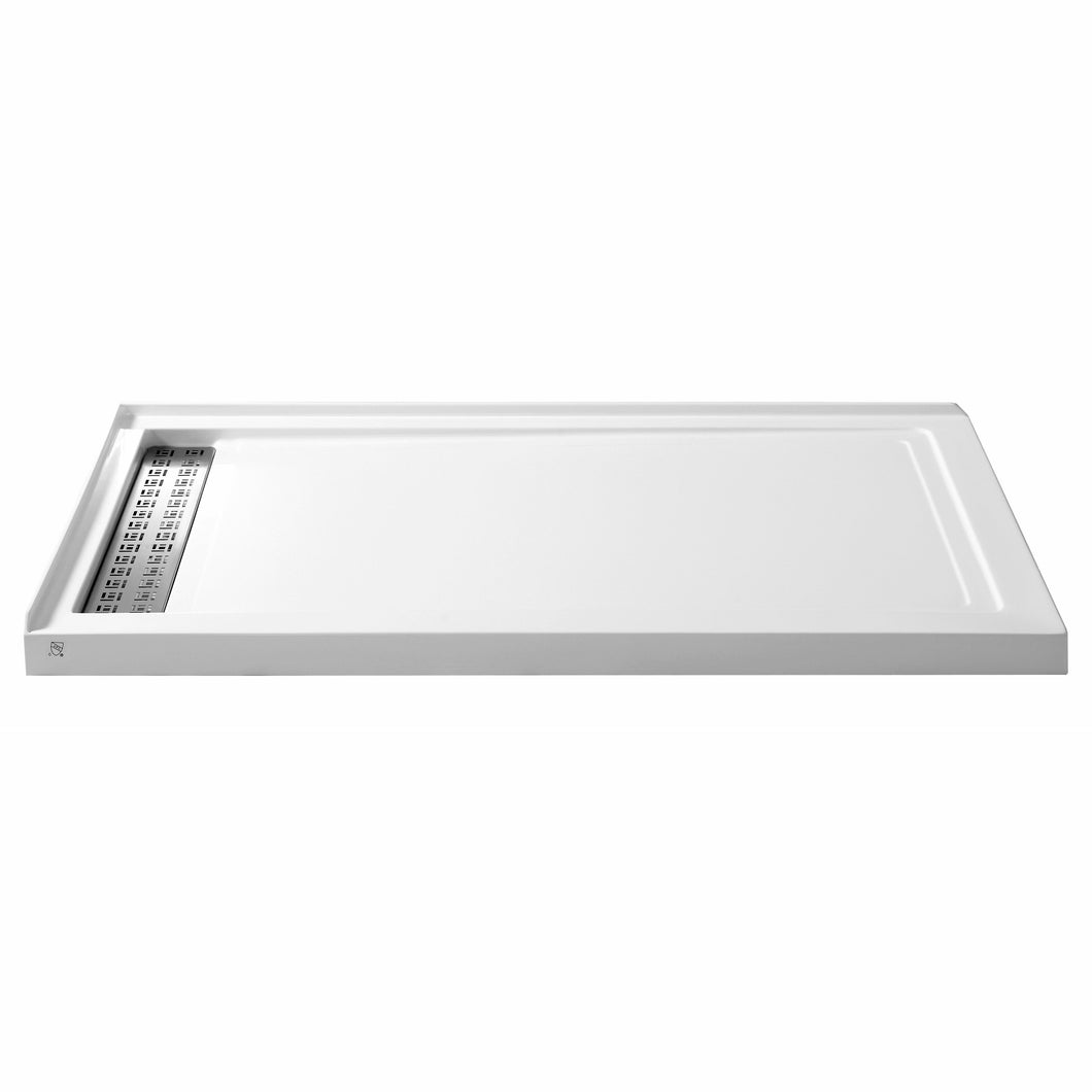 Field Series 36 in. x 60 in. Double Threshold Shower Base in White- Anzzi