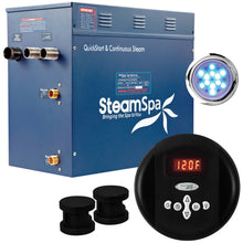 Load image into Gallery viewer, SteamSpa Indulgence 12 KW QuickStart Acu-Steam Bath Generator Package in Matte Black- SteamSpa