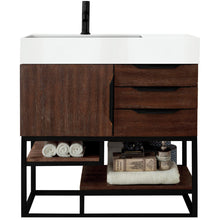 Load image into Gallery viewer, James Martin Columbia 36&quot; Coffee Oak - Matte Black Single Vanity- James Martin