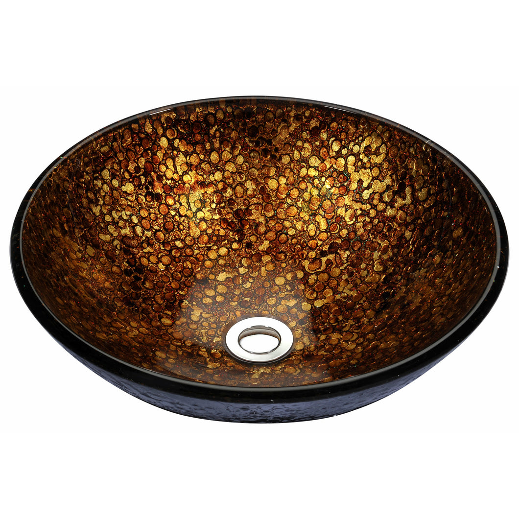 Tara Series Deco-Glass Vessel Sink in Idol Gold- Anzzi