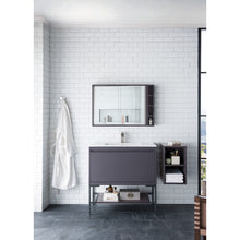 Load image into Gallery viewer, James Martin Milan 35.4&quot; Modern Grey - Matte Black Single Vanity