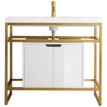 Load image into Gallery viewer, James Martin Boston 39.5&quot; Stainless Steel Sink Console with Cabinet- James Martin