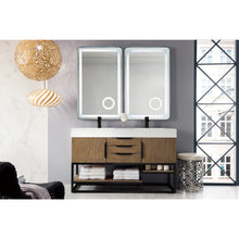 Load image into Gallery viewer, James Martin Columbia 59&quot; Latte Oak - Matte Black Double Vanity