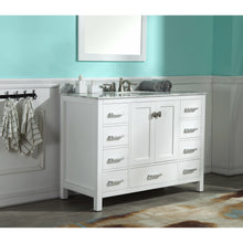 Load image into Gallery viewer, Chateau 48 in. W x 22 in. D Bathroom Bath Vanity Set in White with Carrara Marble Top with White Sink- Anzzi